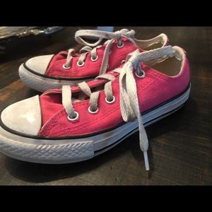 Girls Converse Pink  Canvas Sneakers
